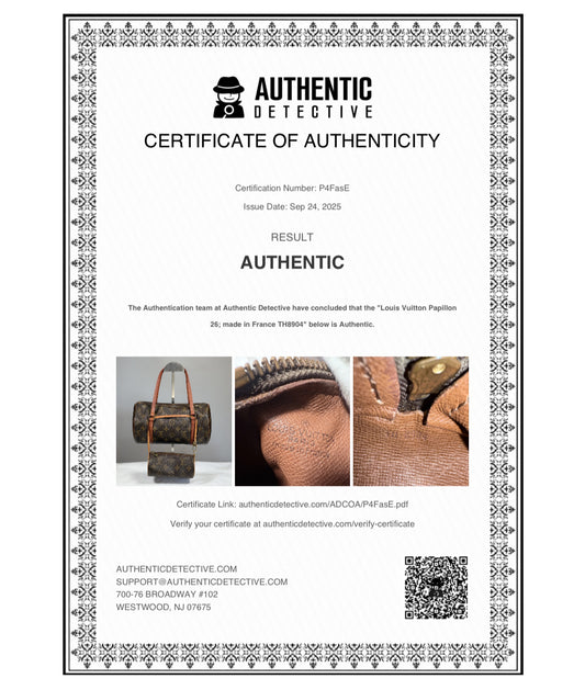 Louis Vuitton Monogram Mini Pouch for Papillon Bag Brown