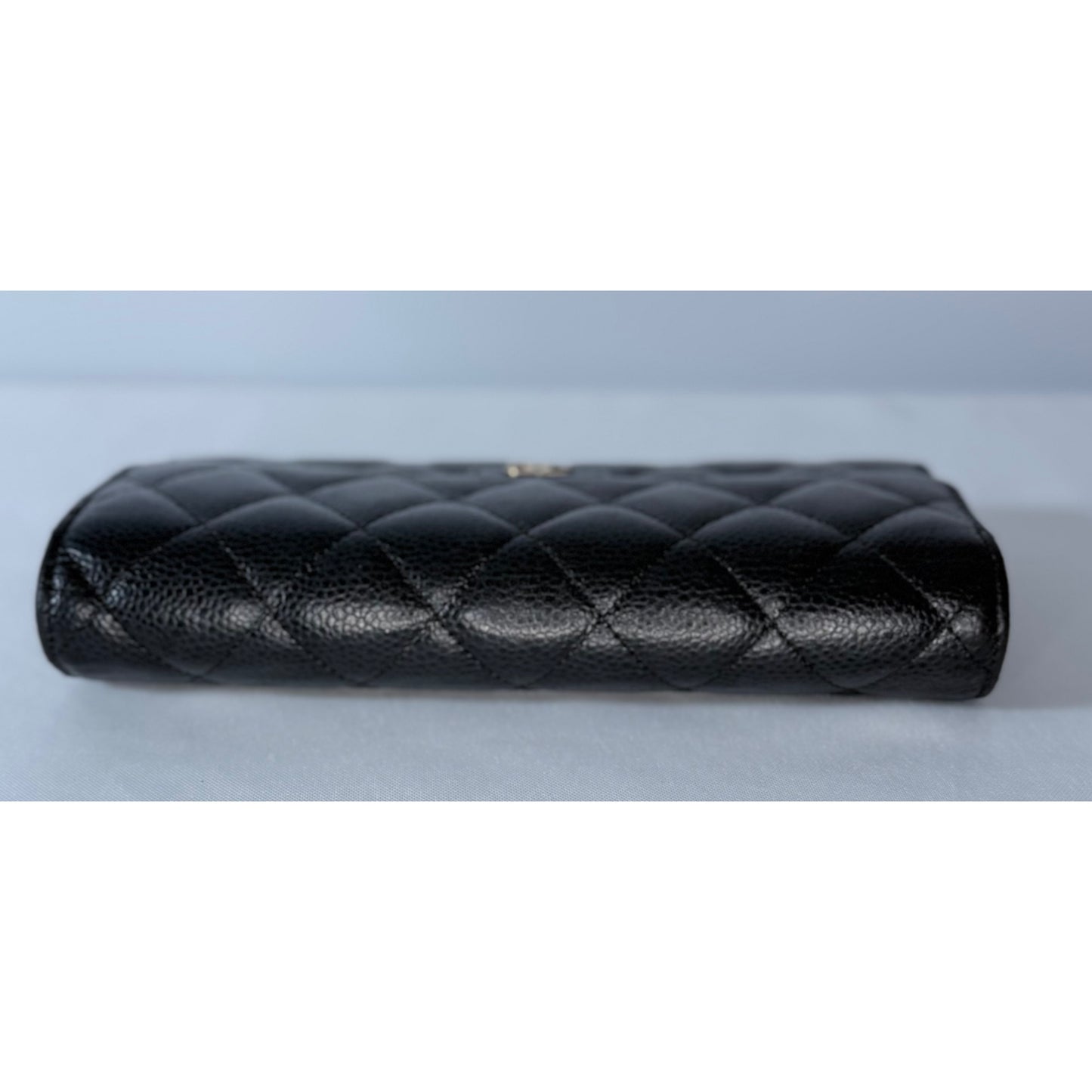 Chanel Classic Quilted Caviar Long Flap Wallet Gold CC Logo