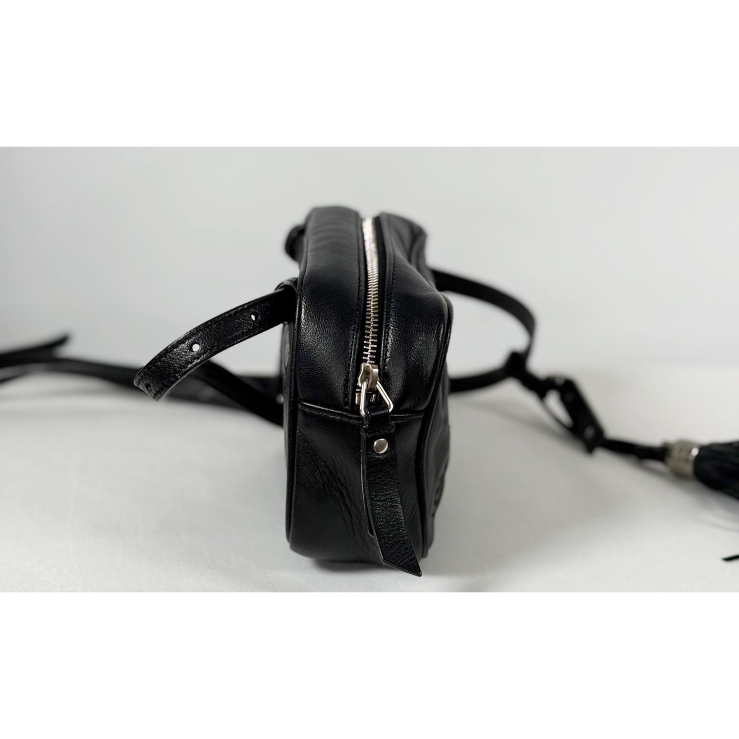 Yves Saint Laurent Black Leather Belt Bag Crossbody Bag, Rare and Hard to Find