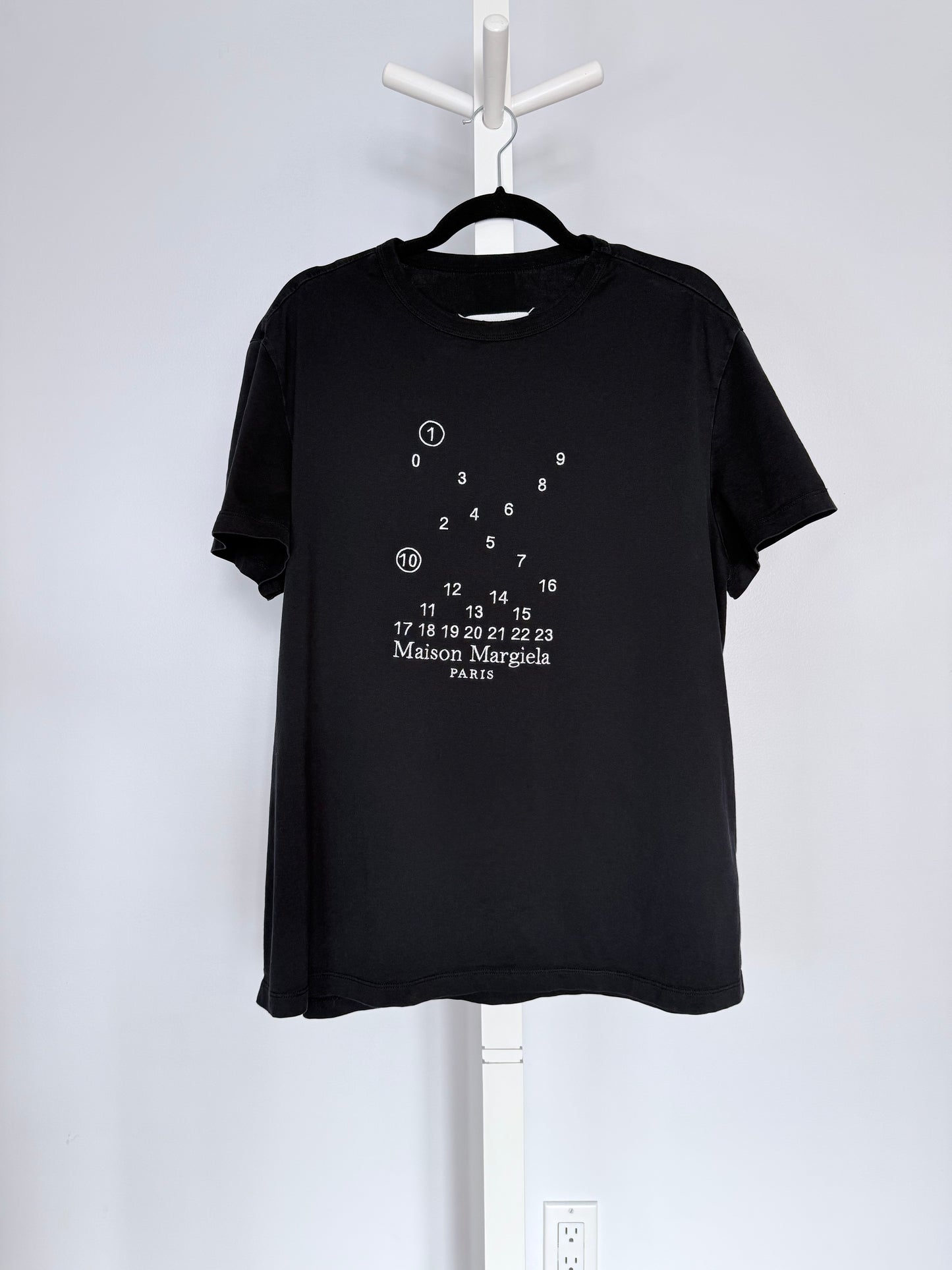 Maison Margiela Number Logo Black Cotton T-Shirt