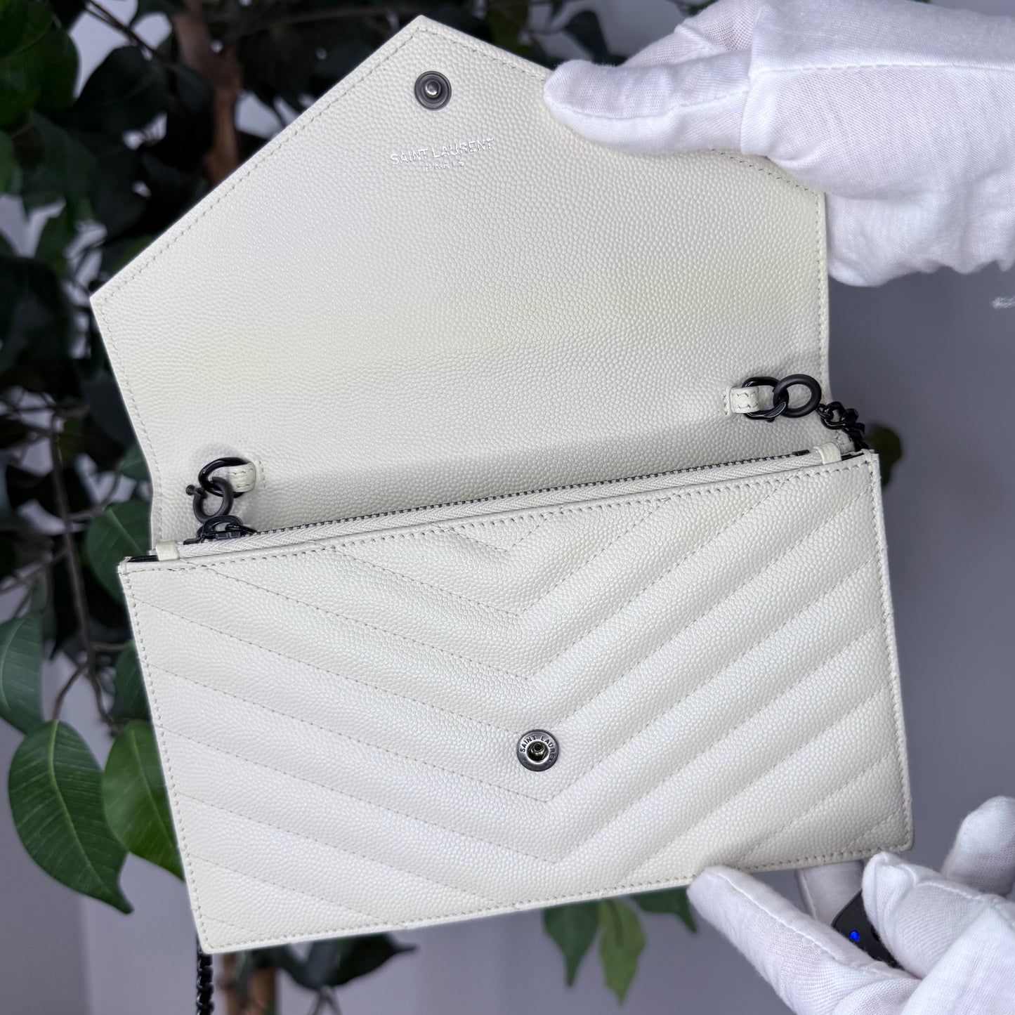 Saint Laurent Cassandre Envelope Chain Wallet