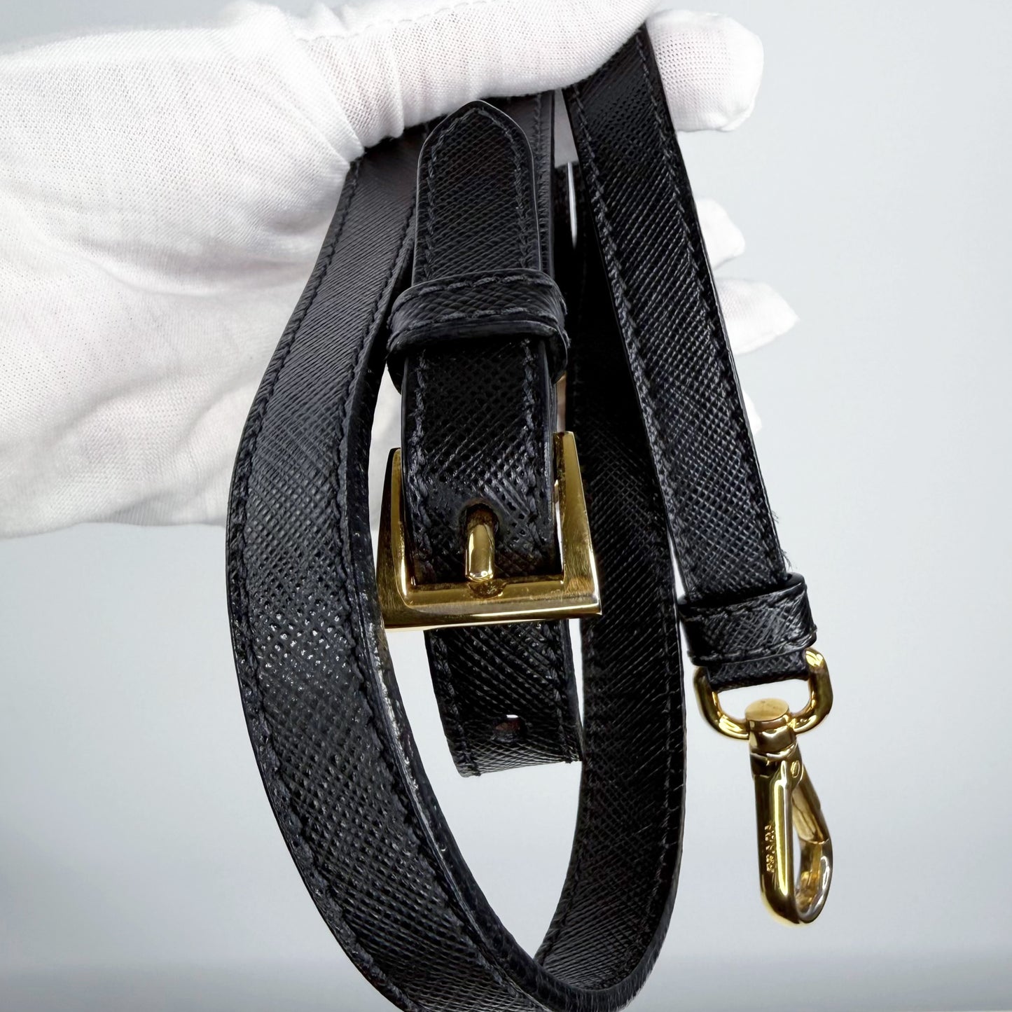 Prada Black Saffiano Leather Small Double Zip Galleria Tote w/ Strap