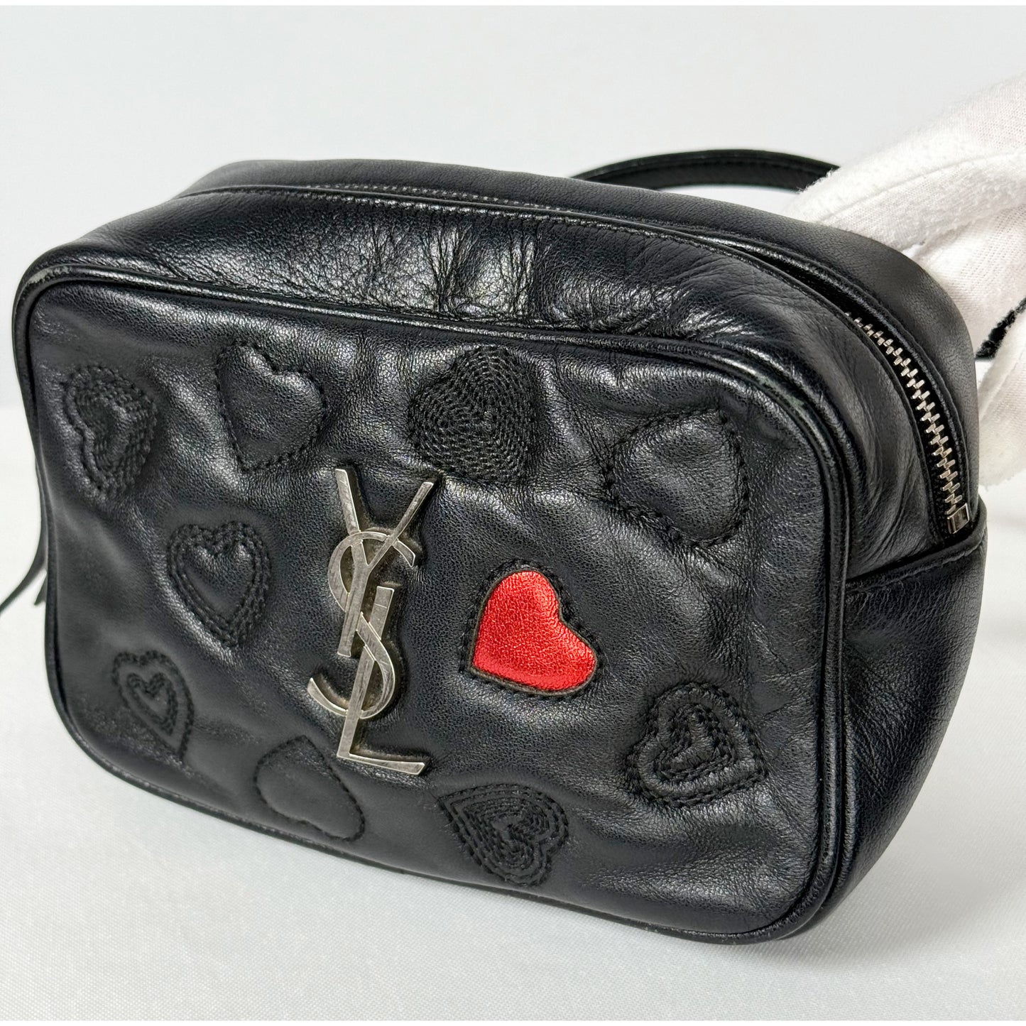 Yves Saint Laurent Black Leather Belt Bag Crossbody Bag, Rare and Hard to Find