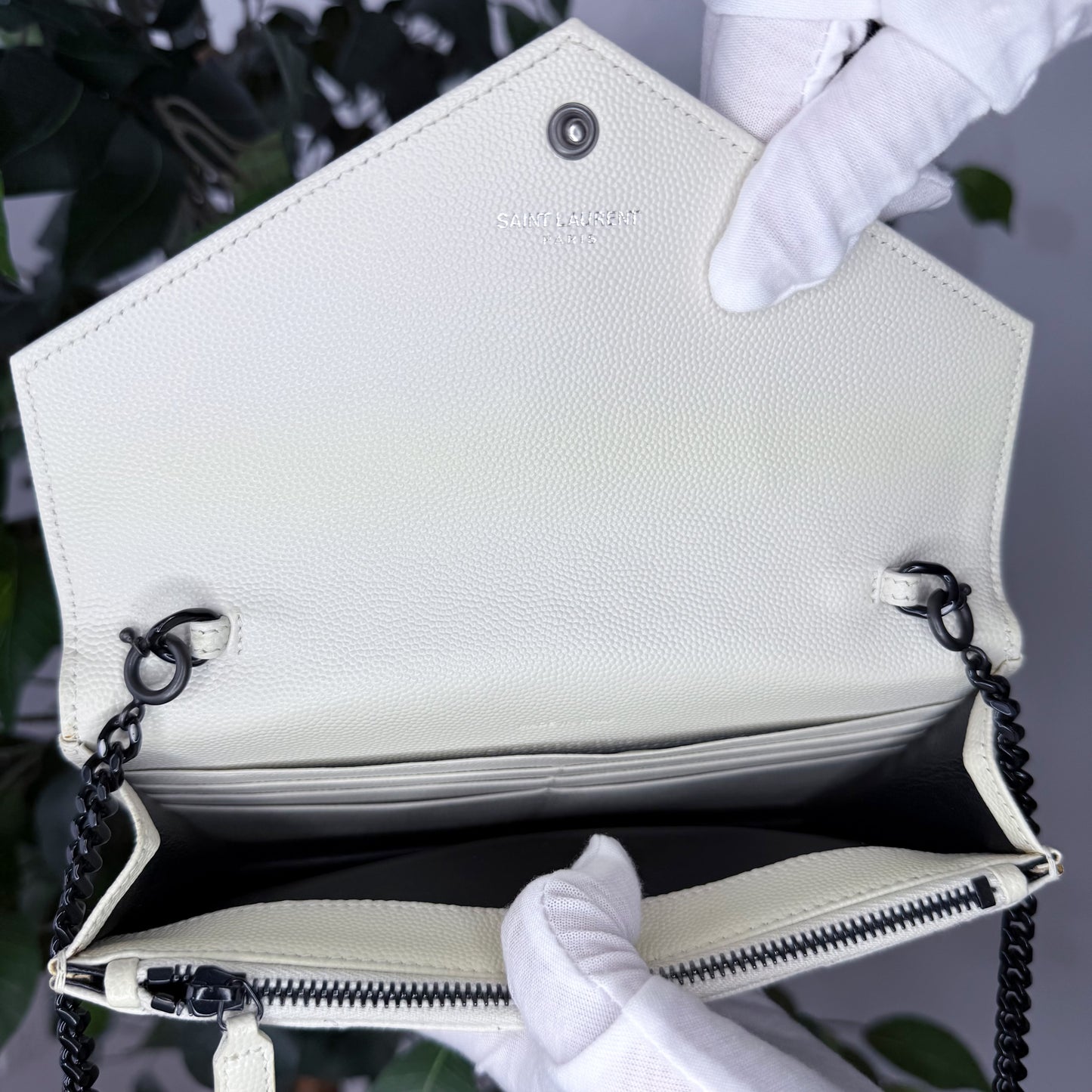 Saint Laurent Cassandre Envelope Chain Wallet