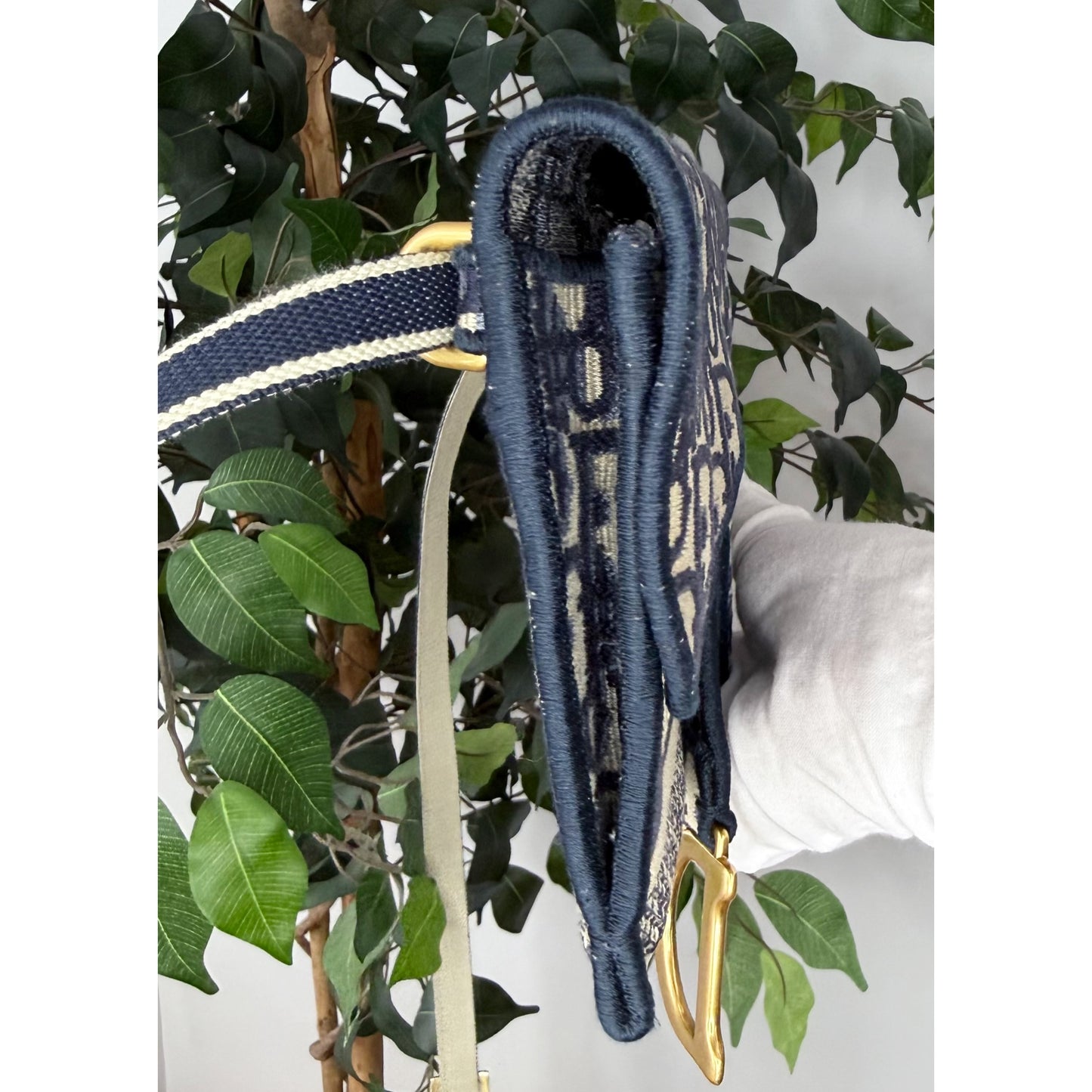 Christian Dior Oblique Slim Saddle Belt Pouch w/ Dust Bag