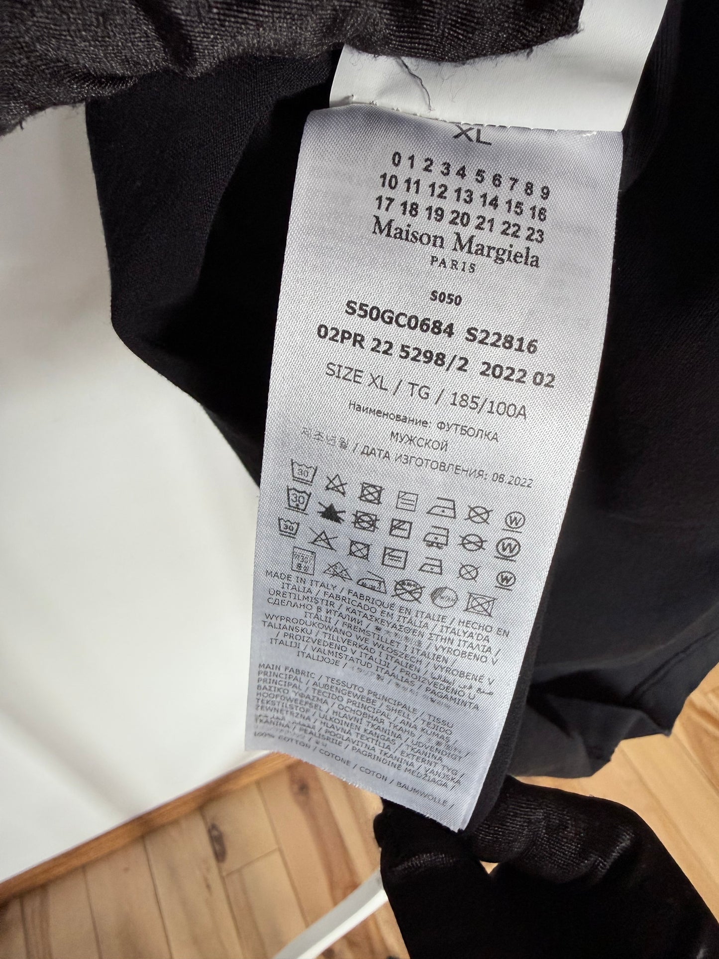 Maison Margiela Number Logo Black Cotton T-Shirt