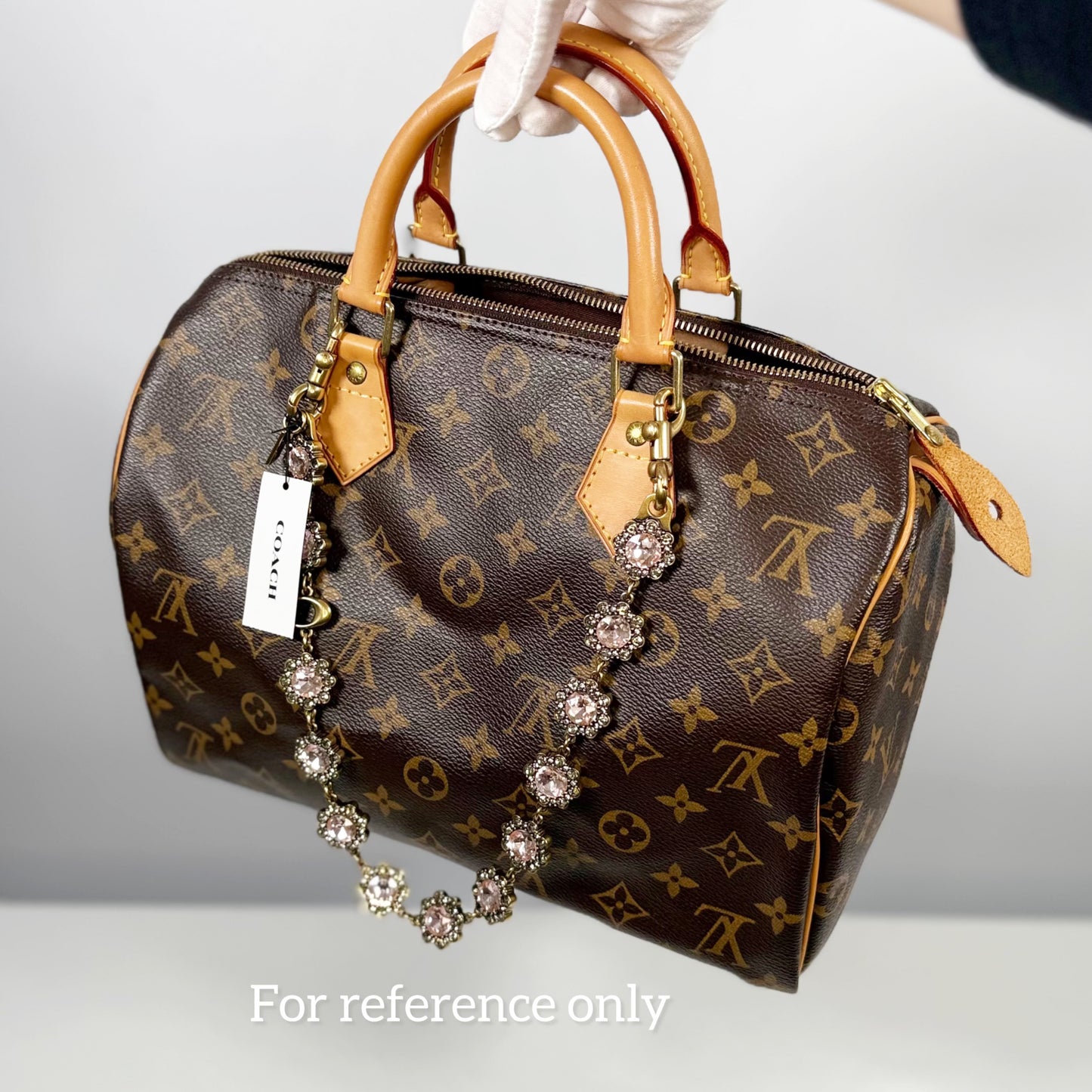 Coach Short Jewelry Chain Strap In Brass/Pink Multi CAU47 NWT