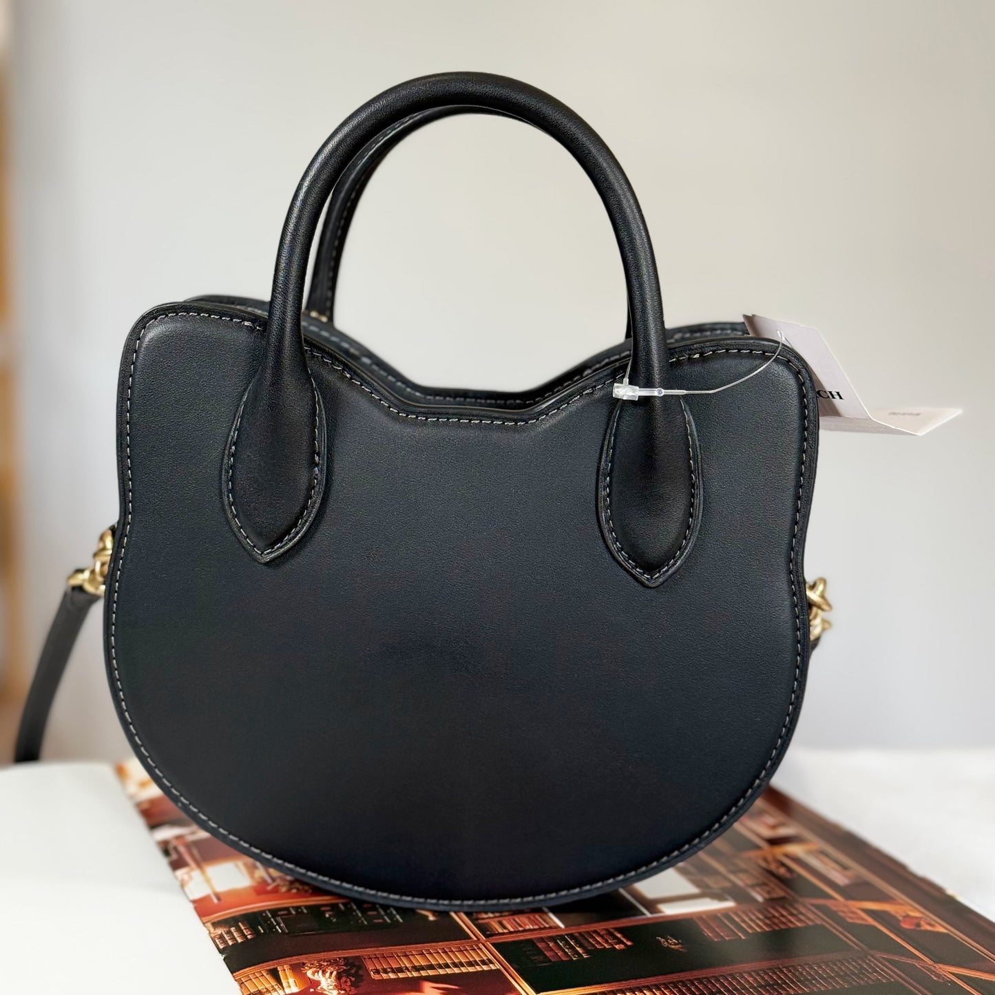 Coach CW615 Crossbody Bag Black Cat Leather Glovetanned 2025