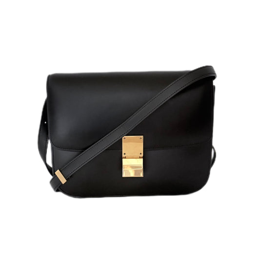 Celine Classic Smooth Calfskin Black Medium Box Bag