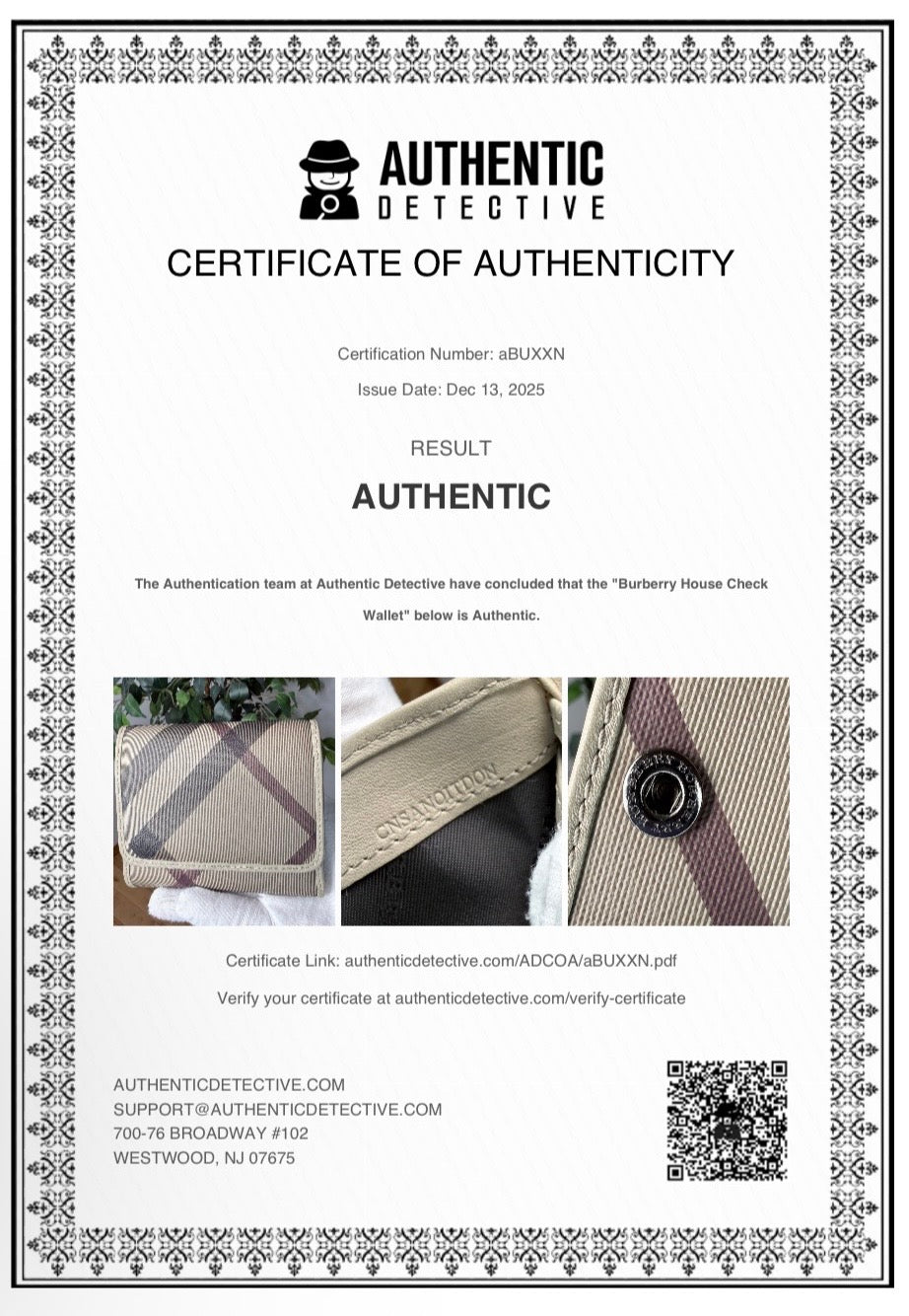 Burberry Smoke House Check Canvas Compact Wallet