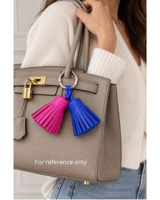 Hermès Purple/Blue Leather Carmen Uno-Dos Key Ring
