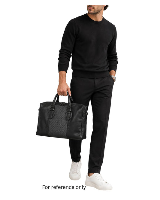 Bottega Veneta  Leather Bicolor Nappa Intrecciato Briefcase