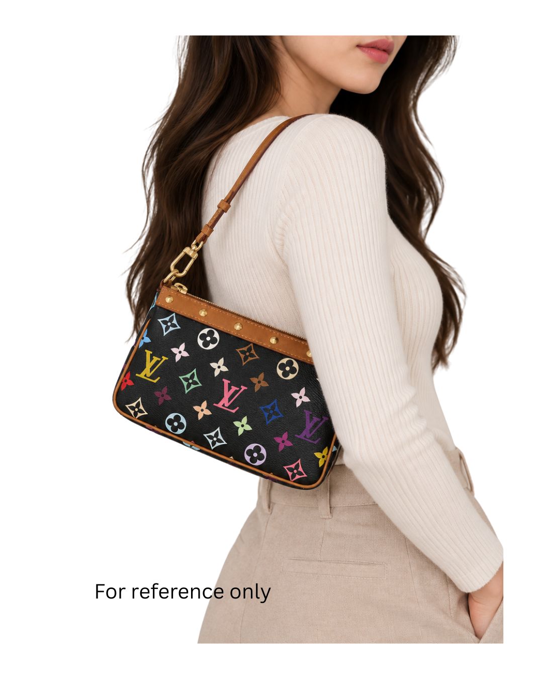 Louis Vuitton Monogram Black Multicolore Pochette Accessories