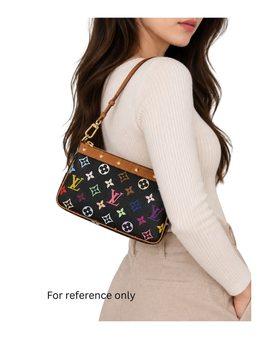 Louis Vuitton Monogram Black Multicolore Pochette Accessories