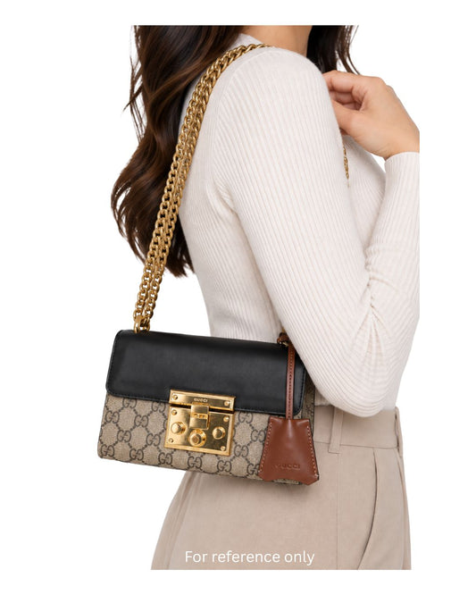 Gucci Padlock GG Supreme Canvas Leather Shoulder Bag