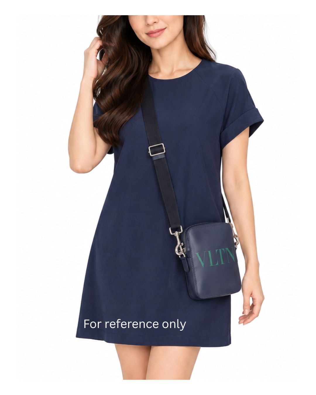Valentino Garavani VLTN Logo Navy Leather Mini Crossbody Bag