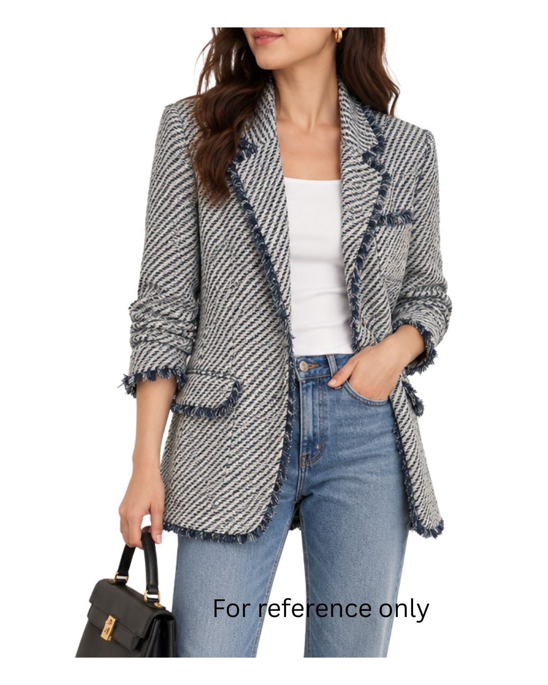 Cinq à Sept Noemie Khloe Bouclé Blazer in Navy Multi Size 6