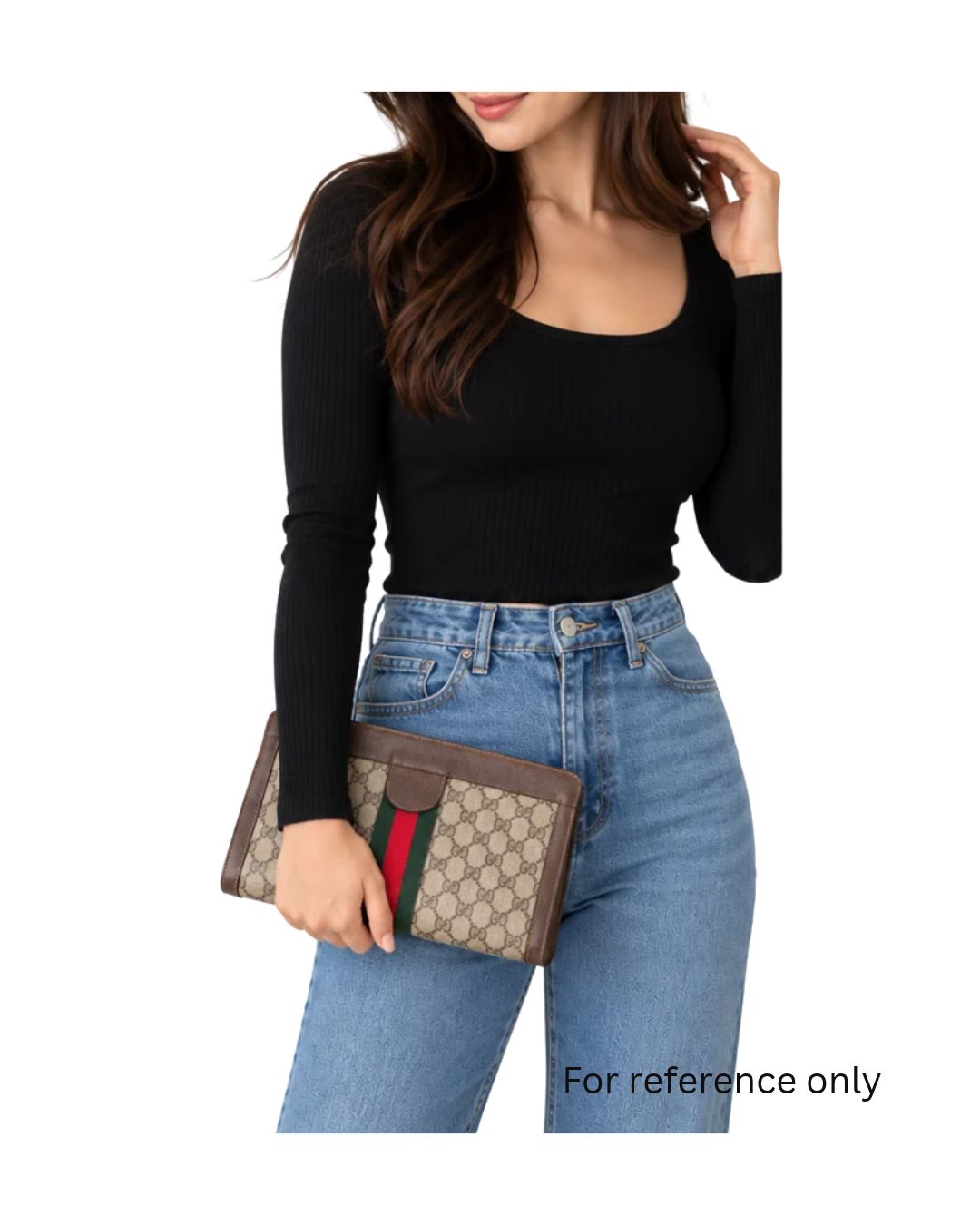 Gucci Vintage Accessory Collection GG Monogram Web Stripe Clutch