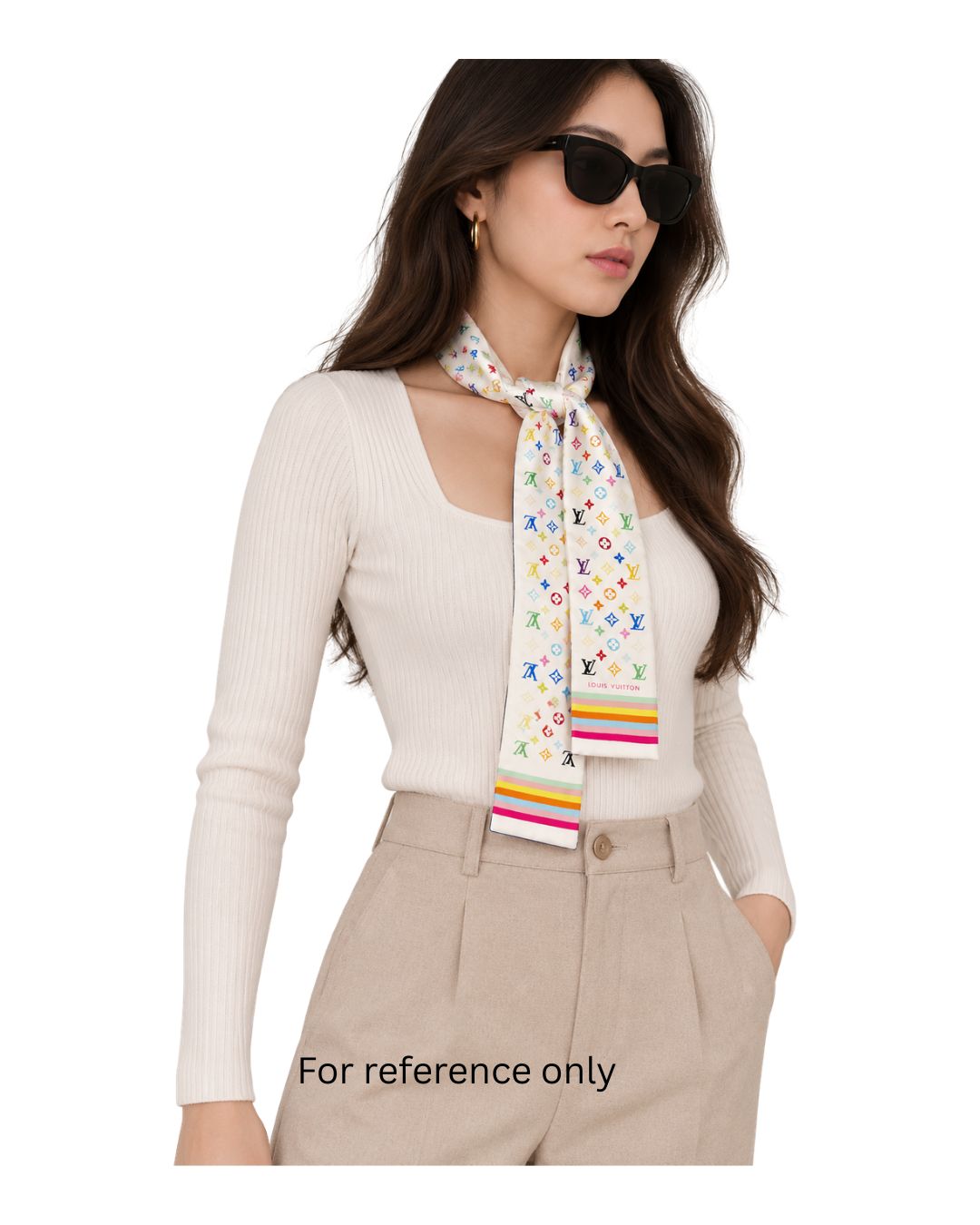 Louis Vuitton x Takashi Murakami Monogram Multicolor Silk Bandeau Scarf