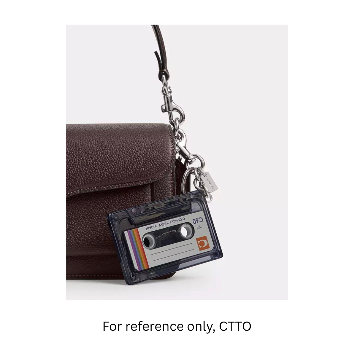 Coach Cassette Tape Charm Bag Charm  CCD15 Silver/Black