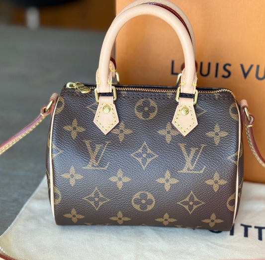 Louis Vuitton Nano Speedy Monogram Canvas Bag Discontinued Very Rare
