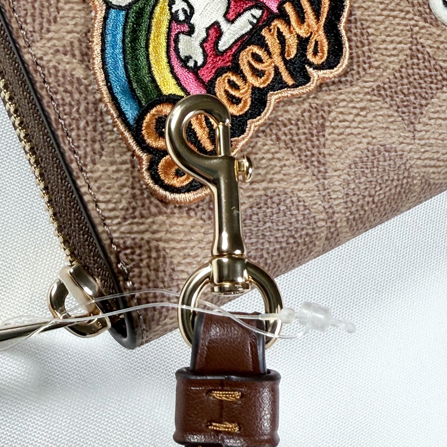 Coach X CBM91 Peanuts Long Zip Around Wallet In Signature Canvas With Patches