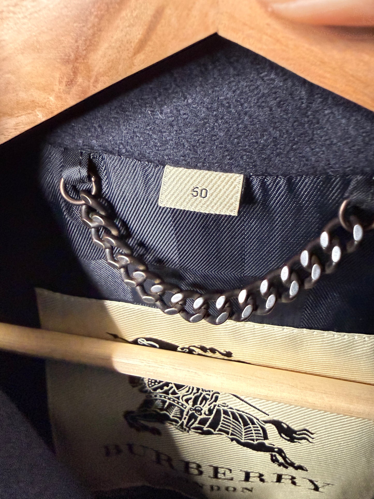 Burberry London Wool Double-Breasted Coat Black Size 50