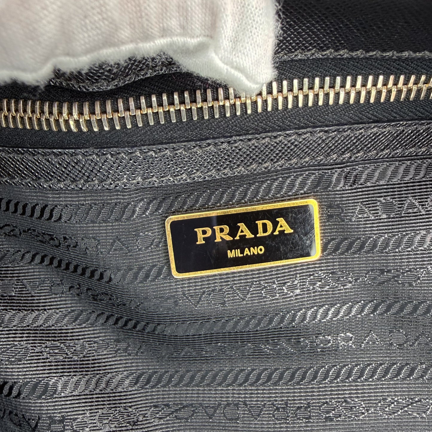 Prada Black Saffiano Leather Small Double Zip Galleria Tote w/ Strap