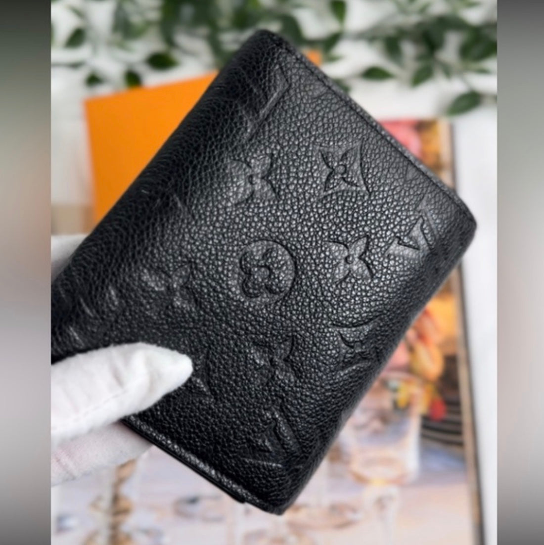 Louis Vuitton Monogram Empreinte Arianne Leather Trifold Wallet Black