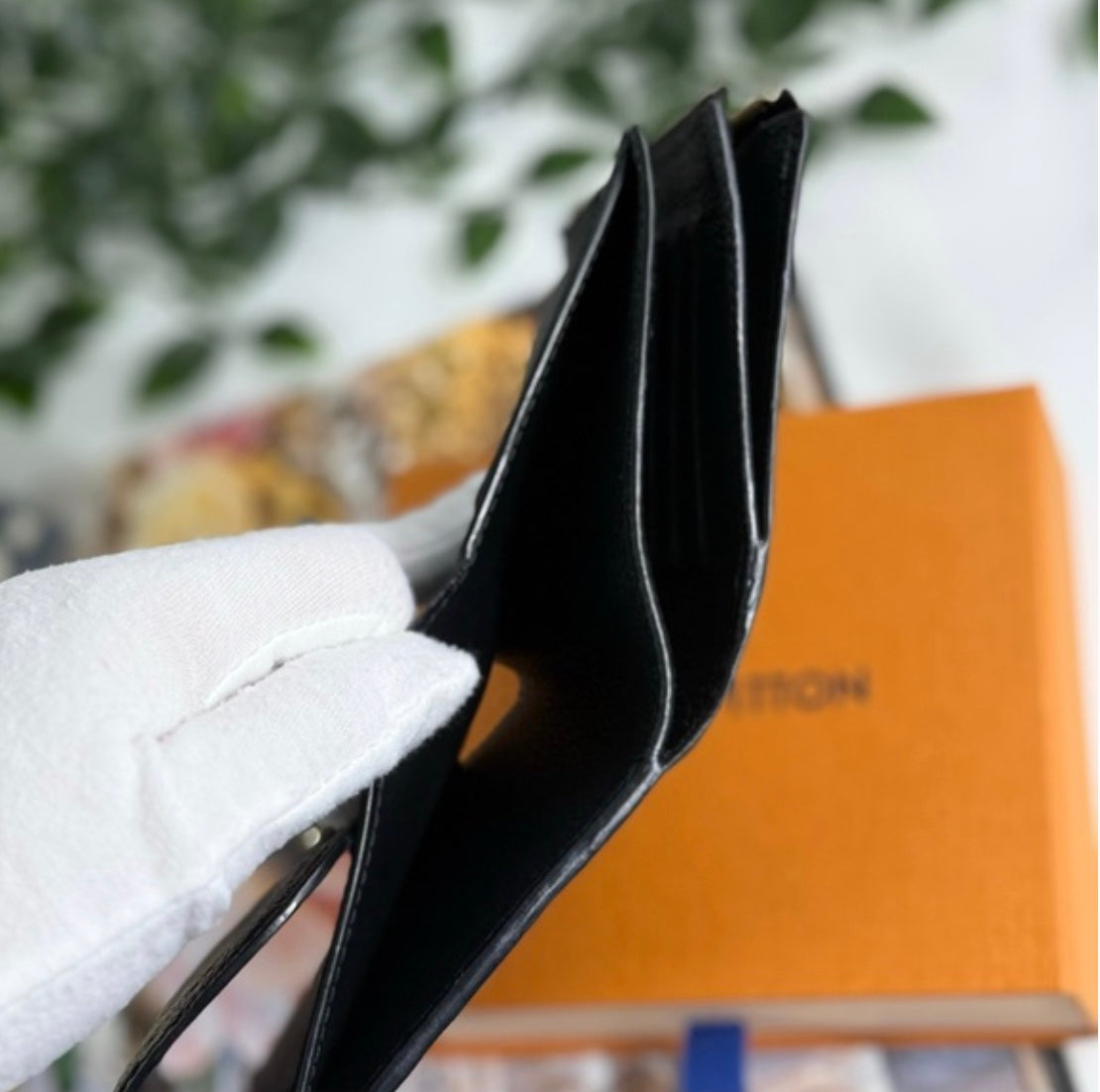 Louis Vuitton Monogram Empreinte Arianne Leather Trifold Wallet Black