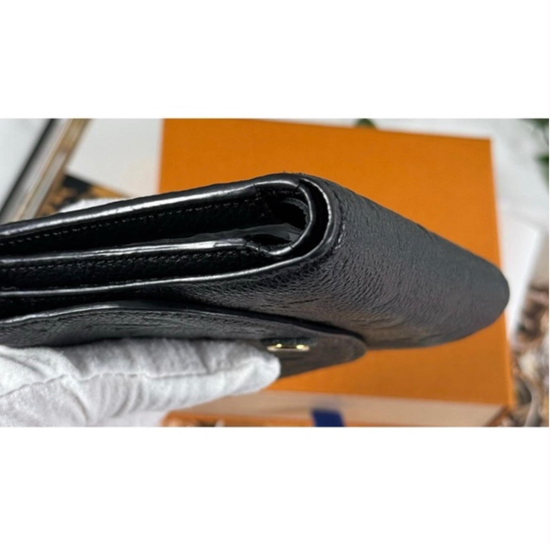 Louis Vuitton Monogram Empreinte Arianne Leather Trifold Wallet Black