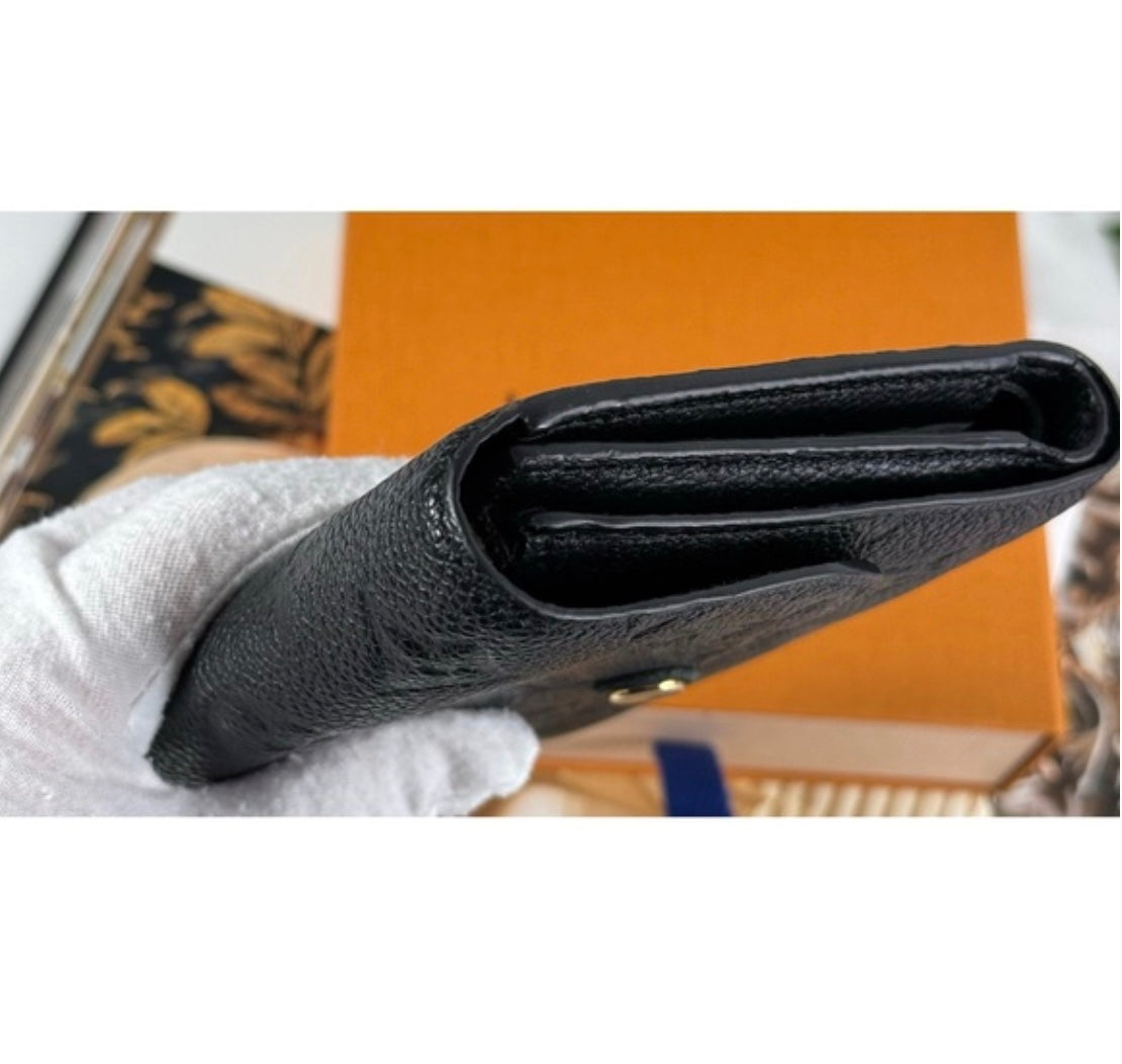 Louis Vuitton Monogram Empreinte Arianne Leather Trifold Wallet Black