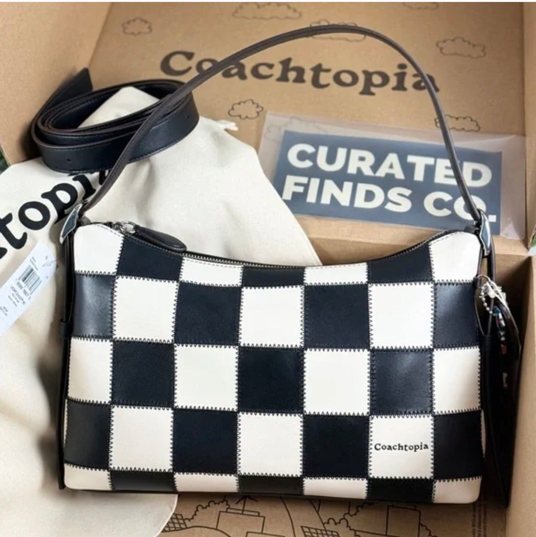 Coach CBE00 Alter/Ego Shoulder Bag In Checkerboard Upcrafted Leather Coachtopia NWT
