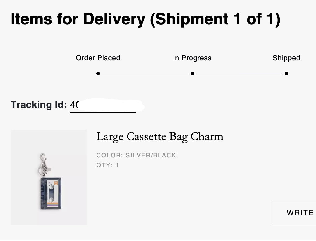 Coach Cassette Tape Charm Bag Charm  CCD15 Silver/Black