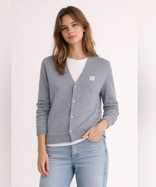 Acne Studios Grey Wool Cardigan