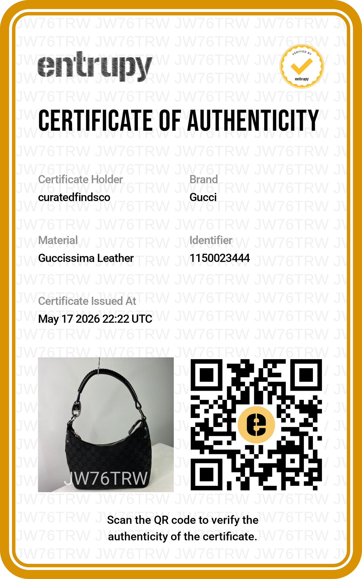 Gucci GG Canvas Leather Black Hobo Shoulder Bag
