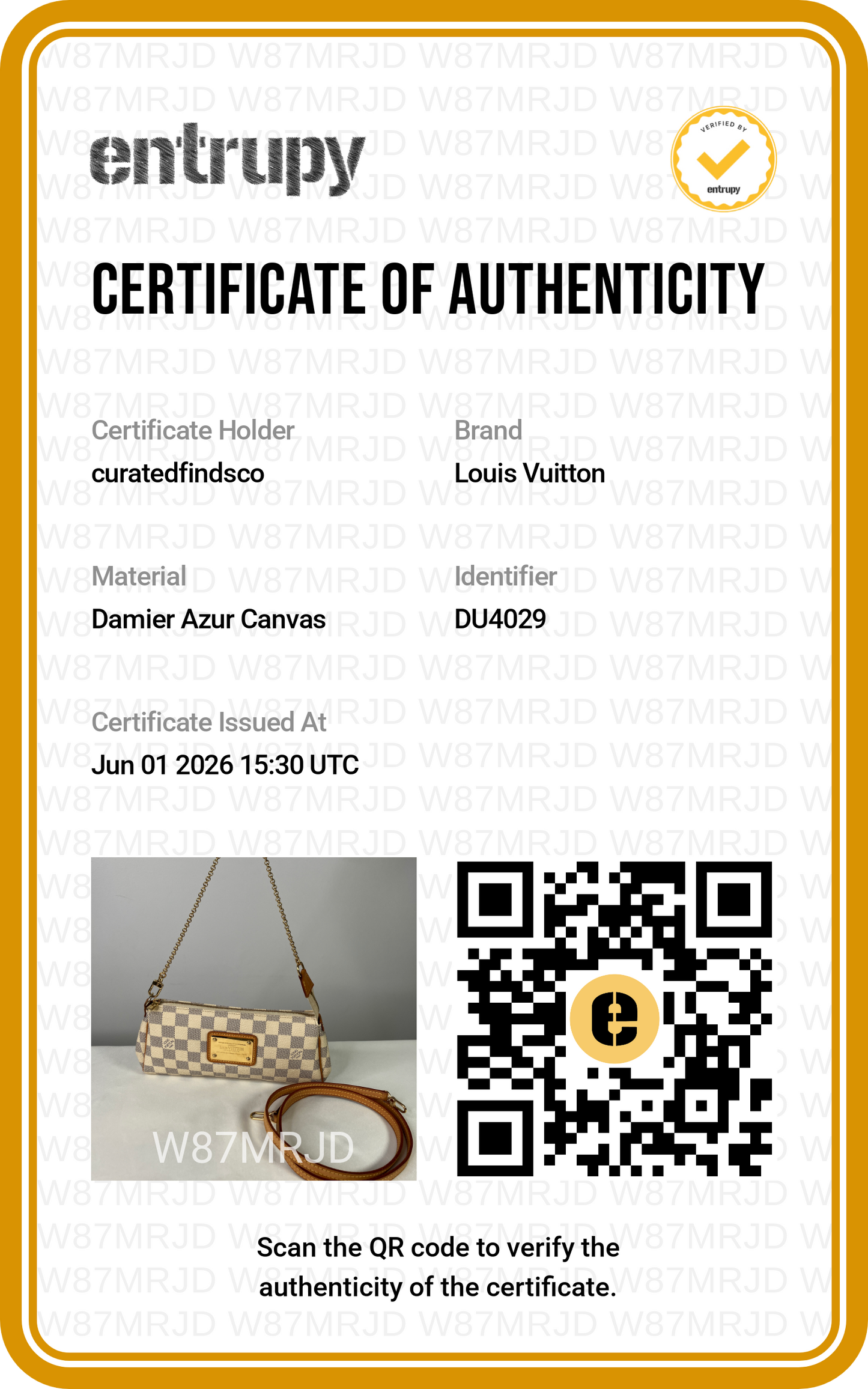 Louis Vuitton Damier Azur Eva Shoulder Bag with Strap
