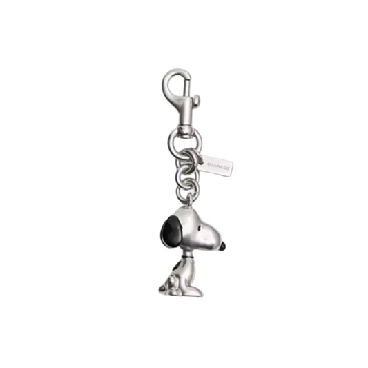 Coach X Peanuts Snoopy Bag Charm In Silver CBH28 NWT
