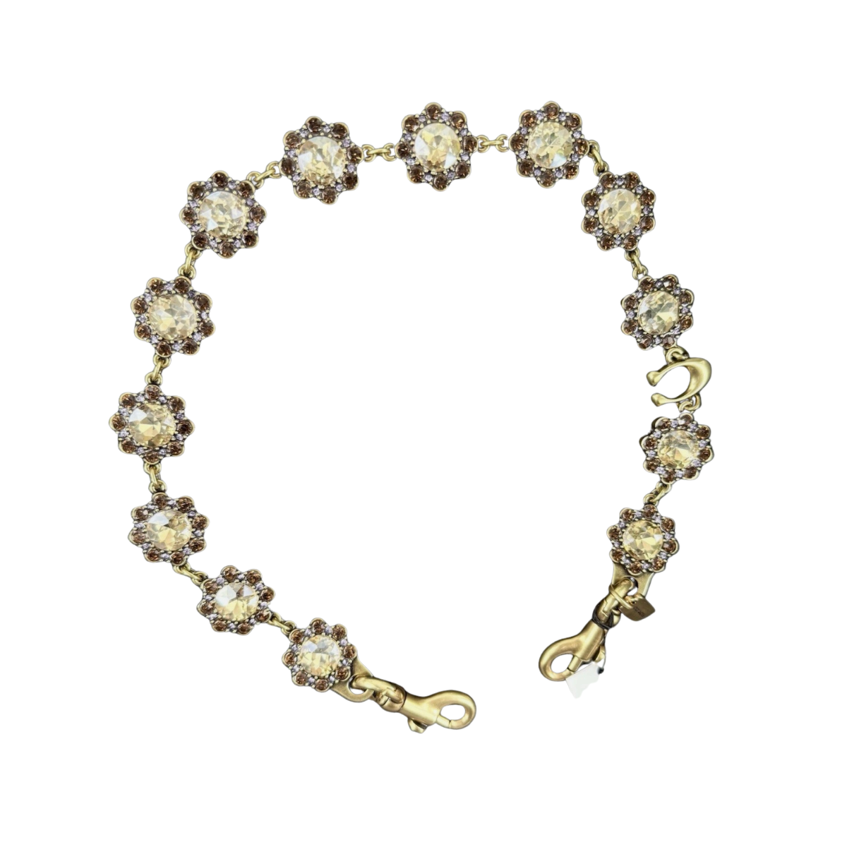 Coach Short Jewelry Chain Strap Brass/Yellow Multi CAU47 NWT