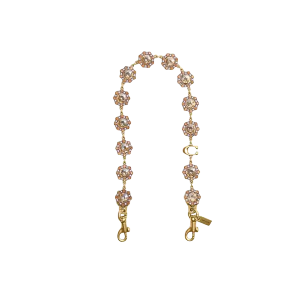 Coach Short Jewelry Chain Strap Brass/Yellow Multi CAU47 NWT