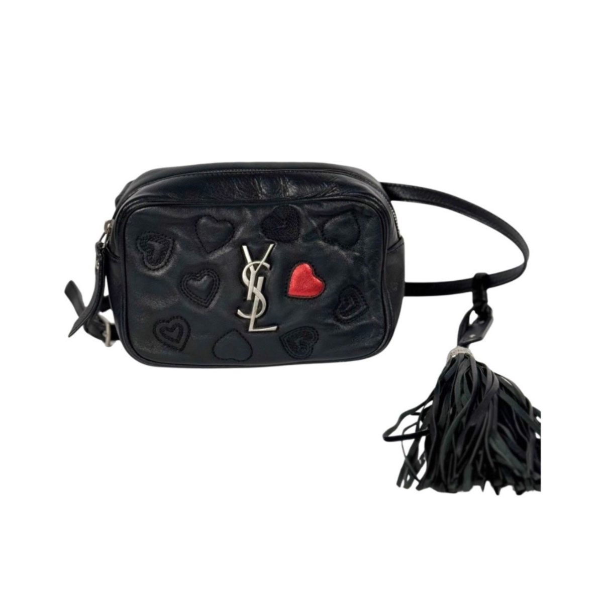 Yves Saint Laurent Black Leather Belt Bag Crossbody Bag, Rare and Hard to Find