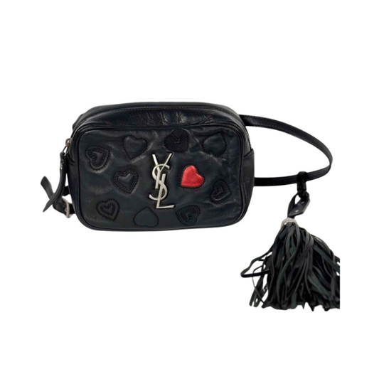 Yves Saint Laurent Black Leather Belt Bag Crossbody Bag, Rare and Hard to Find