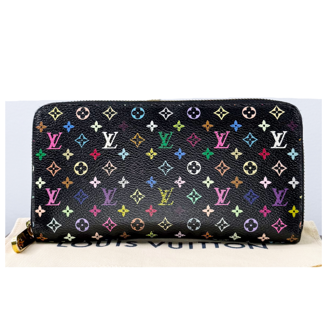 Louis Vuitton Monogram Black Multicolore Zippy Wallet
