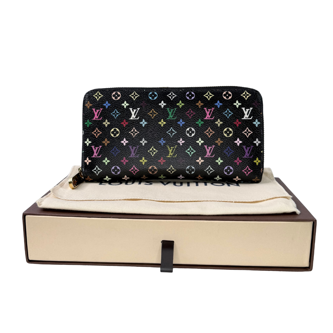 Louis Vuitton Monogram Black Multicolore Zippy Wallet