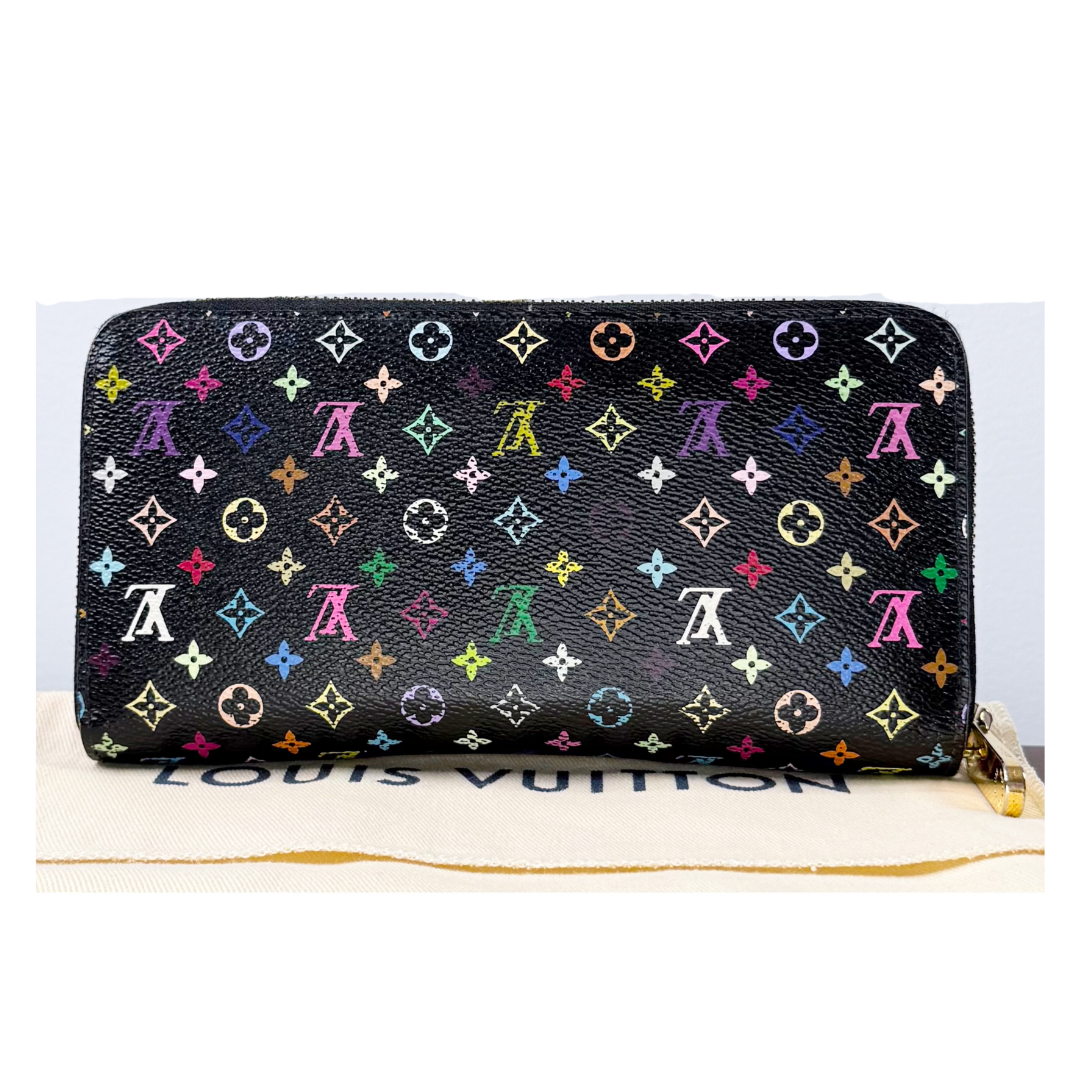Louis Vuitton Monogram Black Multicolore Zippy Wallet