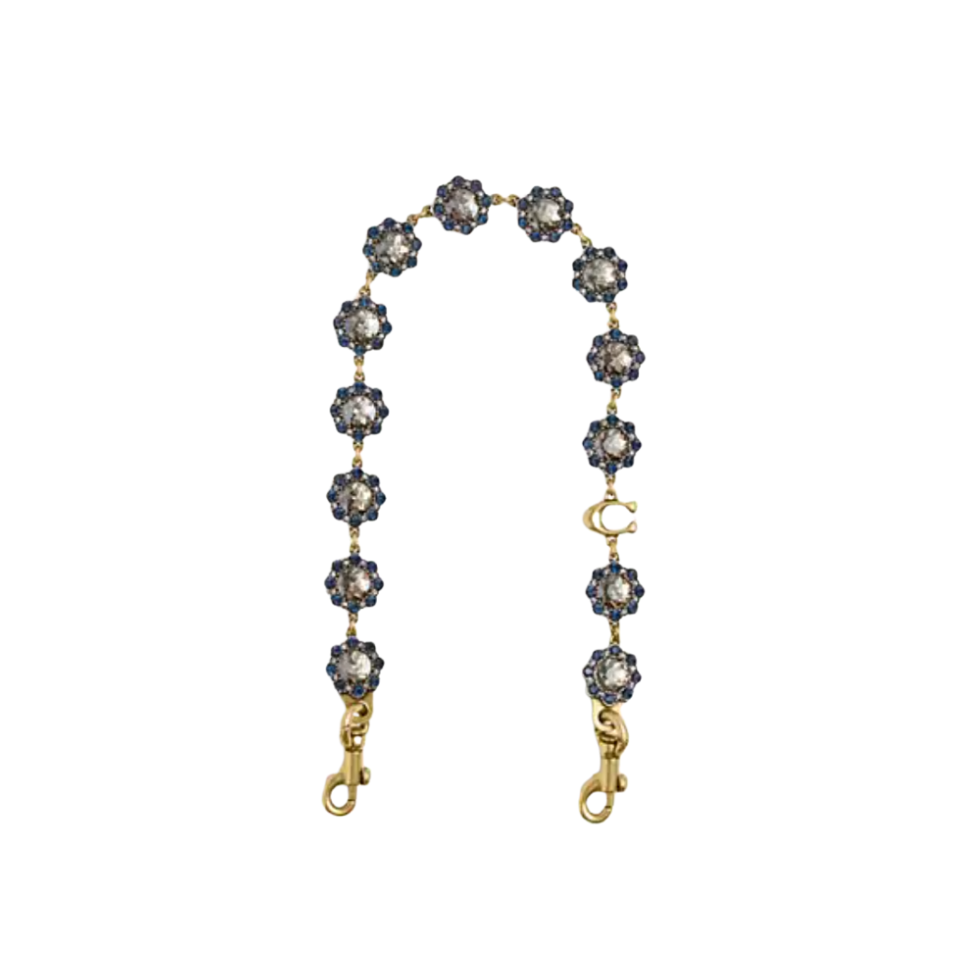 Pre-Order Coach Short Jewelry Chain Strap Brass/Blue Multi