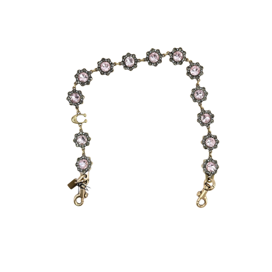 Coach Short Jewelry Chain Strap In Brass/Pink Multi CAU47 NWT