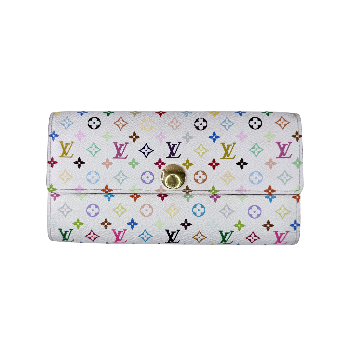 Louis Vuitton Multicolore Sarah Wallet White Long Wallet