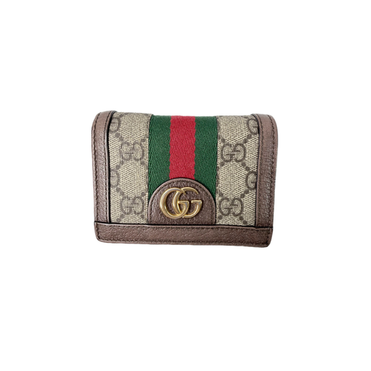 Gucci Ophidia GG Supreme Canvas Web Stripe Card Case Wallet