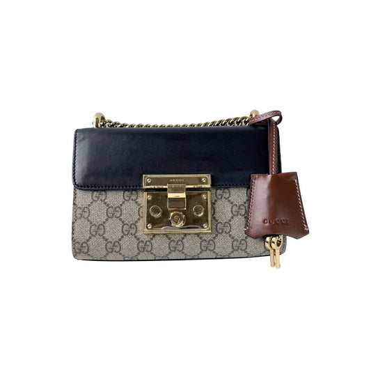 Gucci Padlock GG Supreme Canvas Leather Shoulder Bag